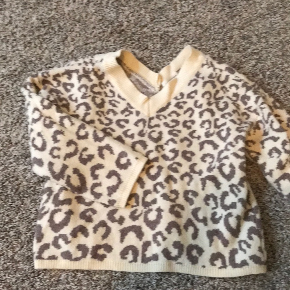 Leopard cropped sweater